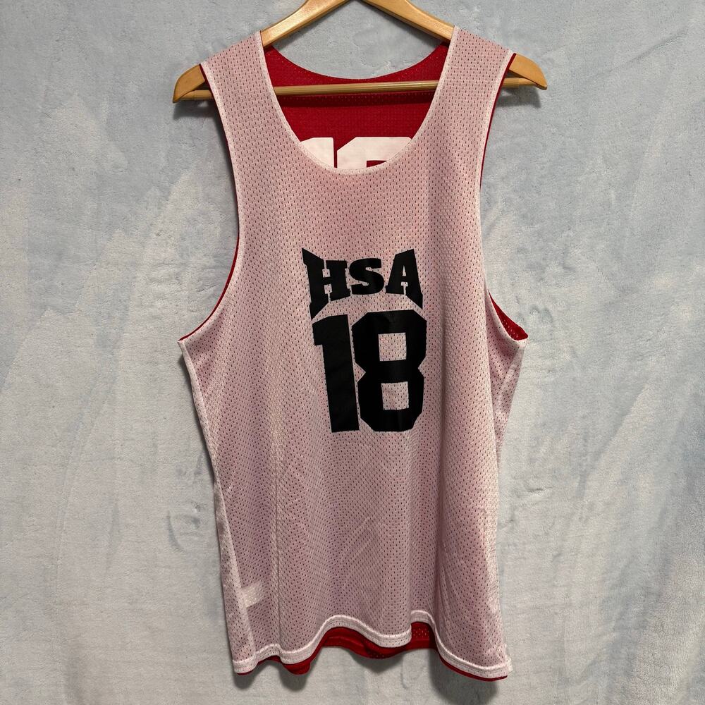 C2 Sport Reversible Mesh Basketball Jersey Tank Top Maroon White HSA 18 Size L